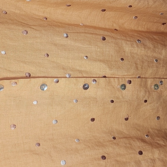 Richard Malcom  XL100% Irish Linen Peach Embroidered 3/4 Sleeves - Picture 2 of 7